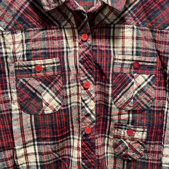Vintage 70’s Flannel Button-Up w/Cute Extra Pockets! - Picture 2 of 6